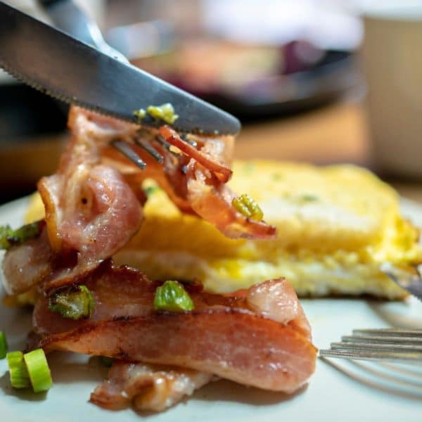 Tortilla danesa con bacon crujiente en airfryer