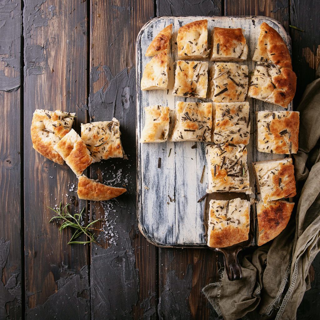 Luftige Focaccia mit Olivenöl aus dem Airfryer