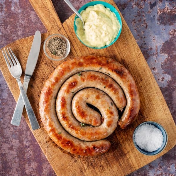 Saftig medisterpølse fra airfryer