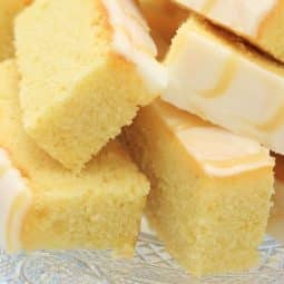 Moist lemon cake with tangy lemon glaze from the air fryer