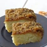 Danish dream cake with caramelized coconut topping