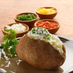 Crispy baked potatoes with fluffy centers from the air fryer