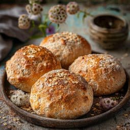 Frisch gebackene Skyr-Brötchen aus dem Airfryer