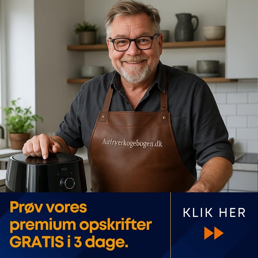 Prøv vores premium opskrifter gratis i 3 dage hos airfryerkogebogen dk
