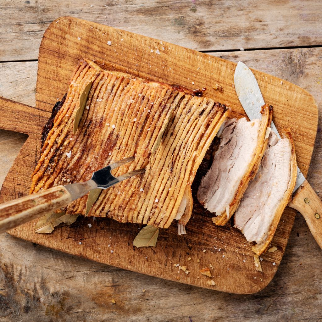 ribbensteg i airfryer med sprød svær