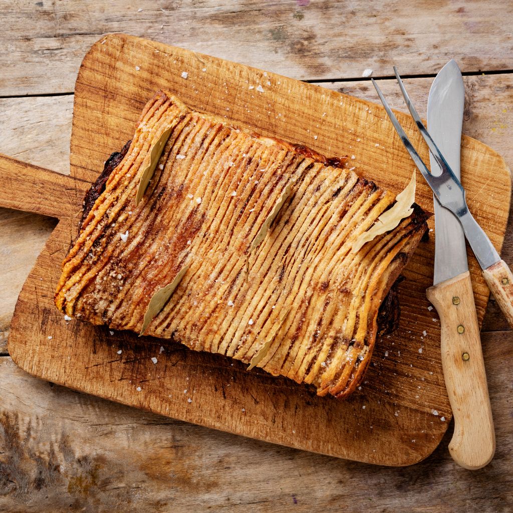 ribbensteg tilberedt i airfryer med sprøde svær