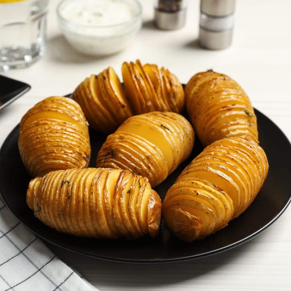 Hasselback Kartofler i airfryer - Opskrift på lækre hasselbagte kartofler
