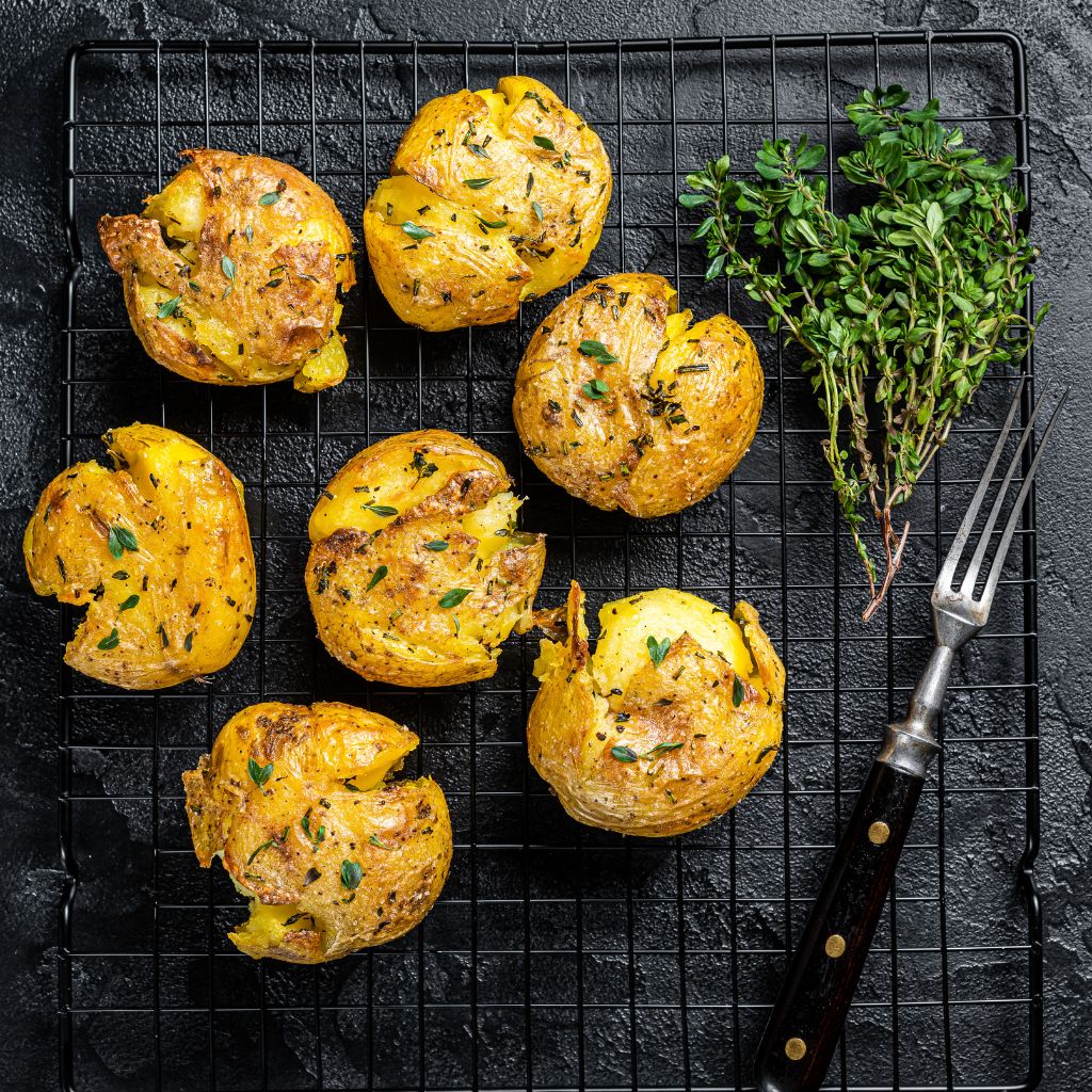 Pommes de terre écrasées (smashed potatoes) à l'airfryer