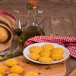Gyllen duchessepotet fra airfryer