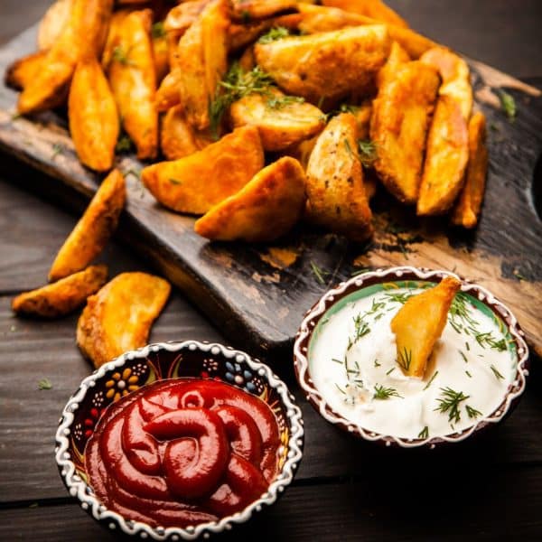Aardappelpartjes uit de airfryer met dip