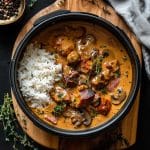 mørbradgryde i airfryer med bacon champignon og cocktail pølser