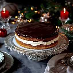 Honningkage med smørcreme i airfryer på et julebord