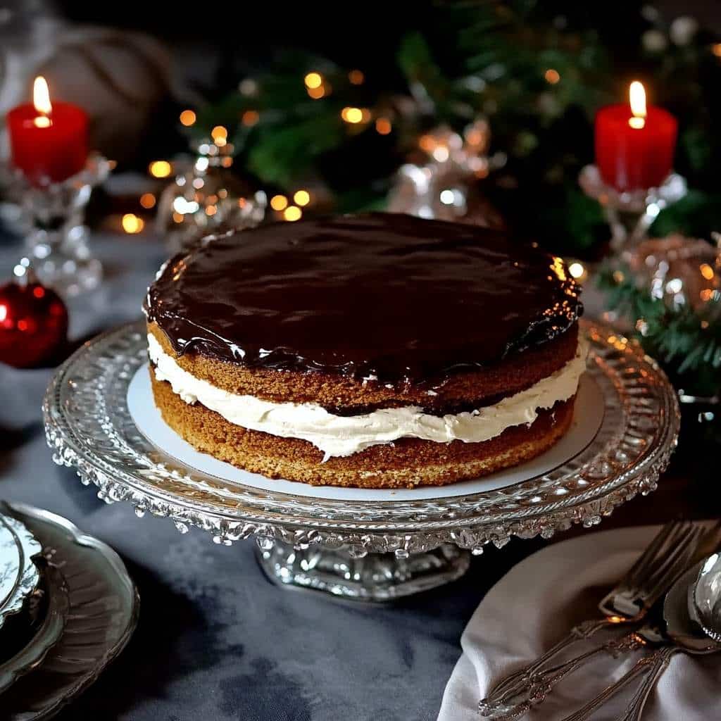 Honningkage med smørcreme i airfryer på et julebord