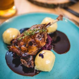Tender duck legs cooked in the air fryer