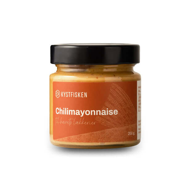 Glas med spicy rødlig chilimayonnaise