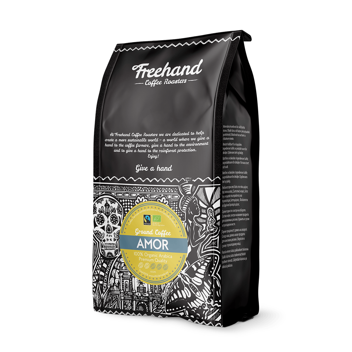 En pose Freehand Amor filterkaffe med frugtige og blomsteragtige noter fra Sydamerika