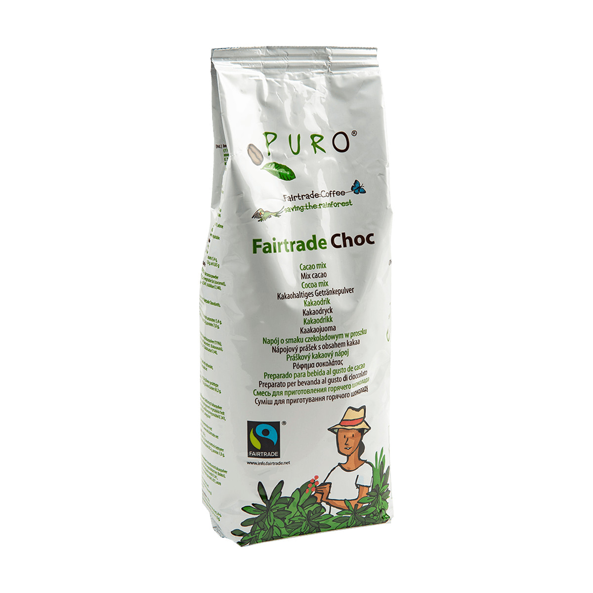 Puro Kakao i sort emballage - luksuriøs Fairtrade kakao 1 kg med rig chokoladesmag