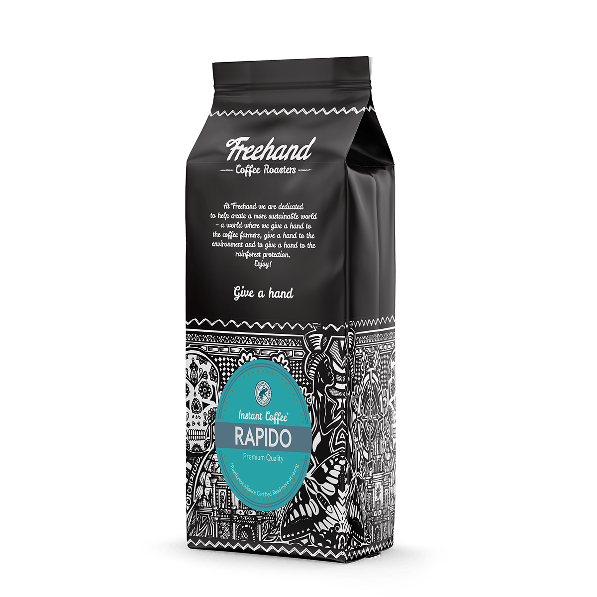 Freehand Rapido instant kaffe i 300 g dåse fra Freehand Coffee Club på køkkenbord