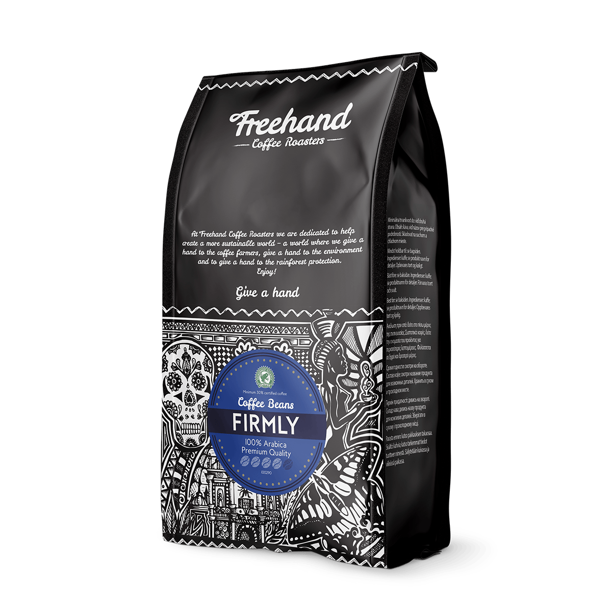 Freehand Firmly espresso kaffebonner i 1 kg pakning - helt ristet 100% arabica espresso-blend fra Sydamerika