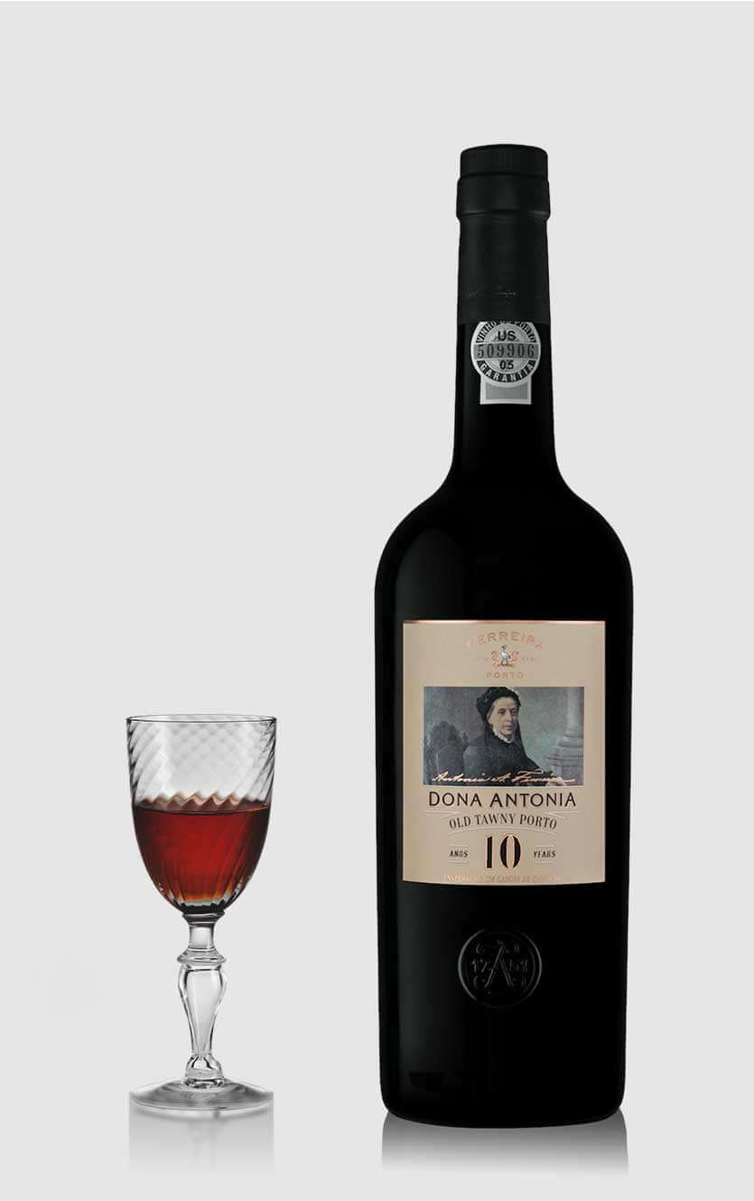 En flaske Ferreira Dona Antónia 10 Års Tawny portvin fra Douro-dalen i Portugal