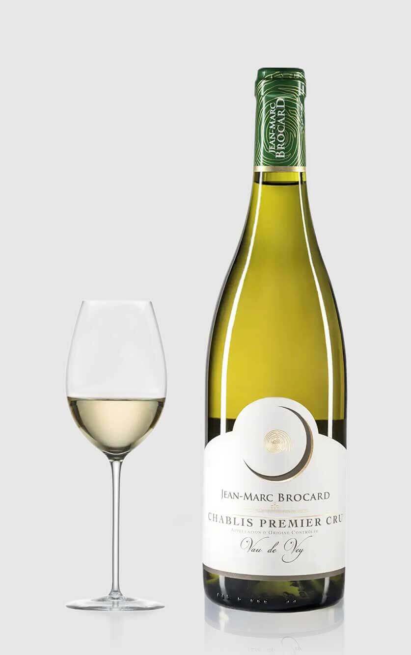 En flaske Jean-Marc Brocard Chablis 1er Cru Butteaux ØKO 2022 – en mineralsk og økologisk hvidvin fra Chablis i Bourgogne, Frankrig