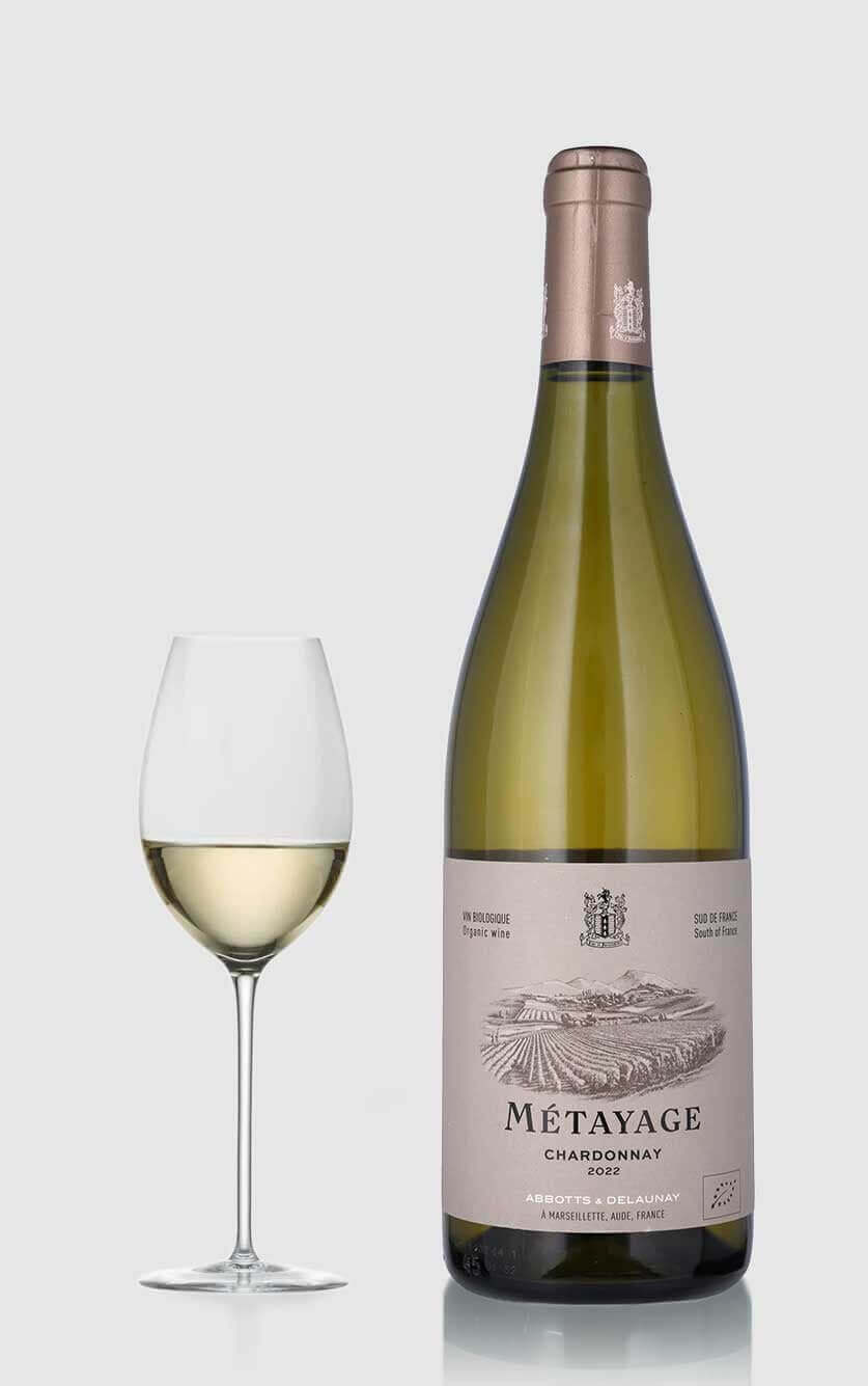 En flot flaske Métayage Chardonnay økologisk fransk hvidvin fra Languedoc