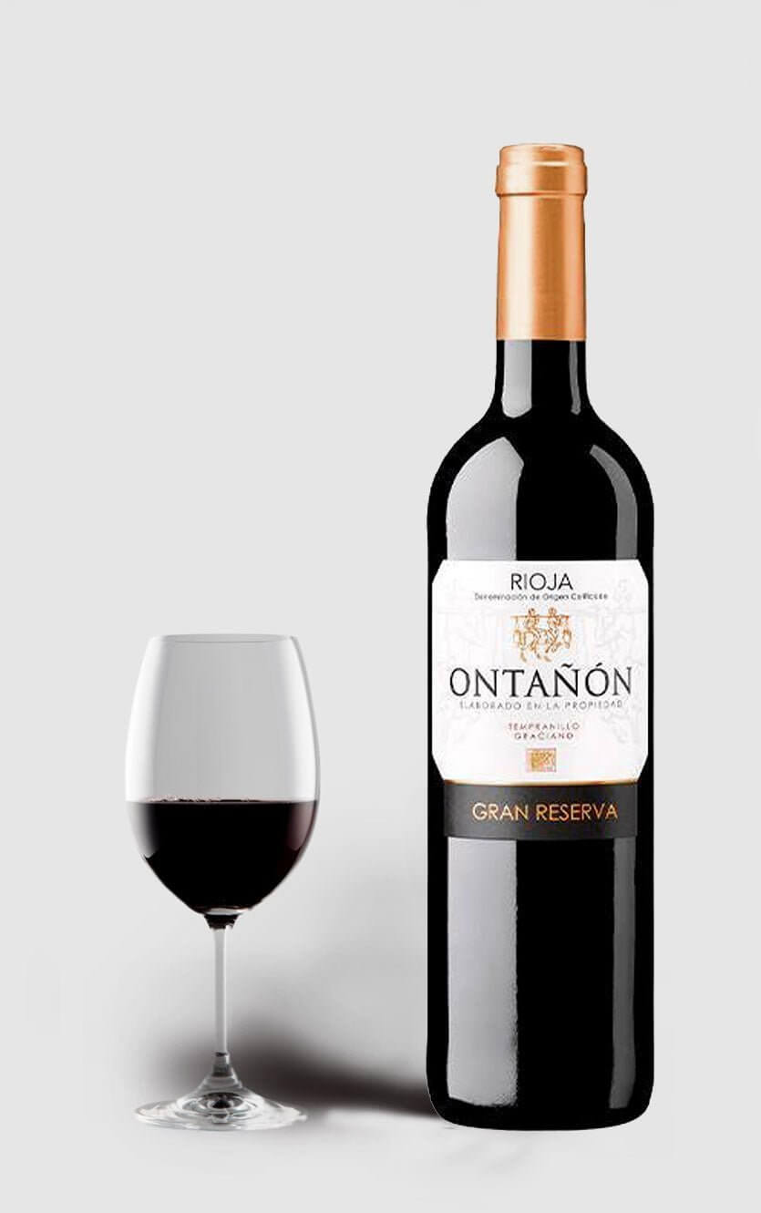Flaske med Ontañón Gran Reserva Rioja 2011, en velmodnet spansk rødvin.