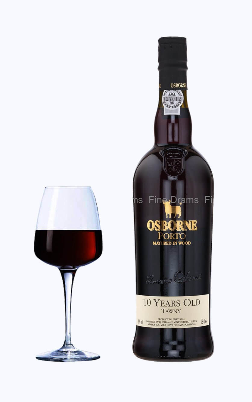 En flaske Osborne 10 År Tawny Port portvin fra Douro-dalen i Portugal
