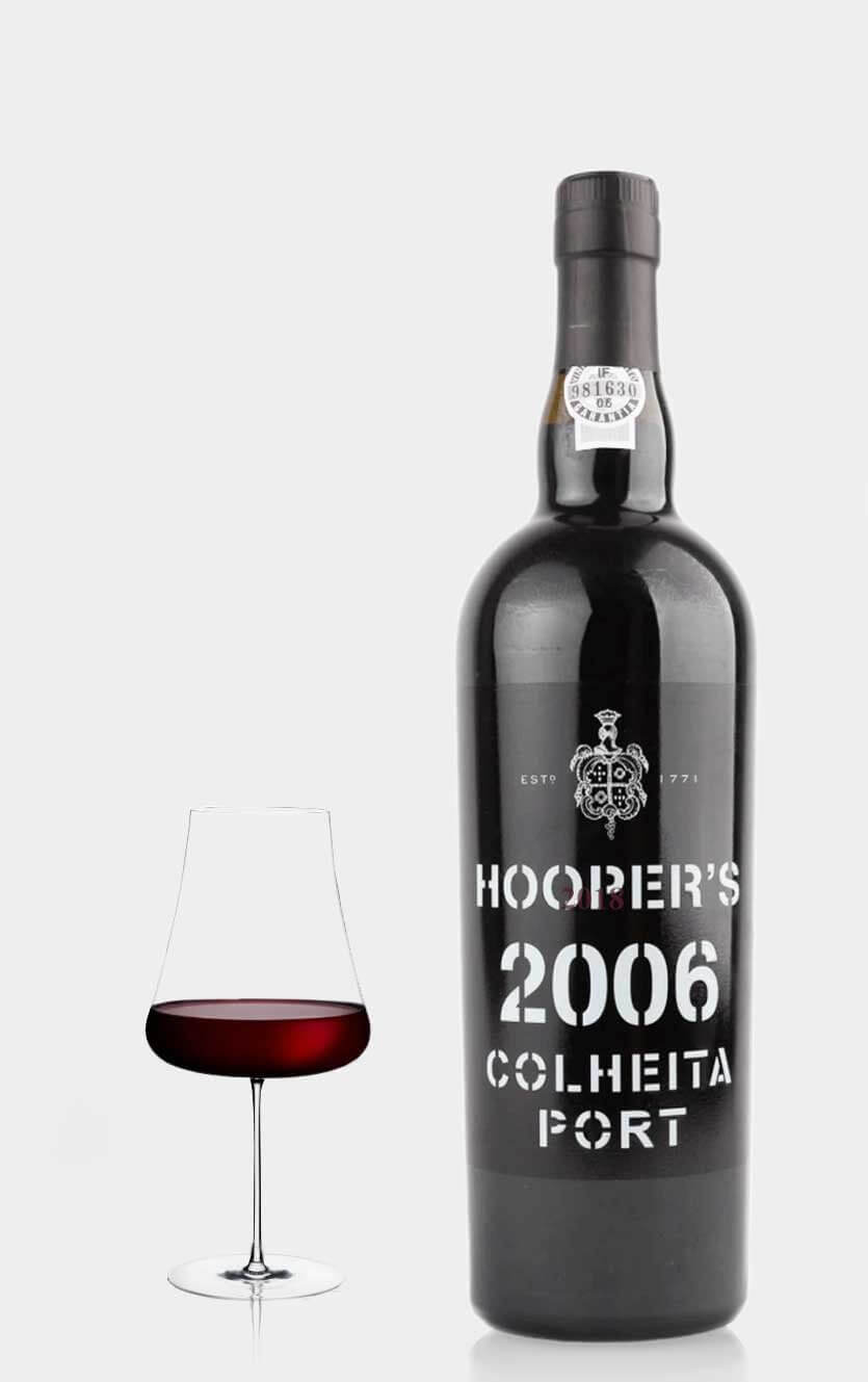 En flaske Hooper's Colheita Port 2006 – årgangsportvin lagret i over 7 år på fad i Douro-dalen, Portugal