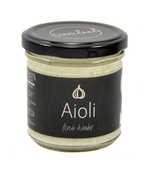 Glas med cremet hvid Aioli Weibel