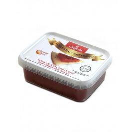 Pakke med Kvædegele La Leyenda 250g klar til at blive skåret i skiver