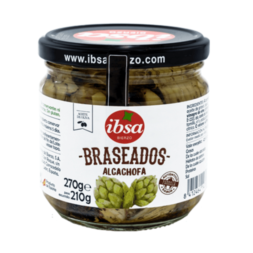 Glas med Grillet Artiskok fra Ibsa klar til servering