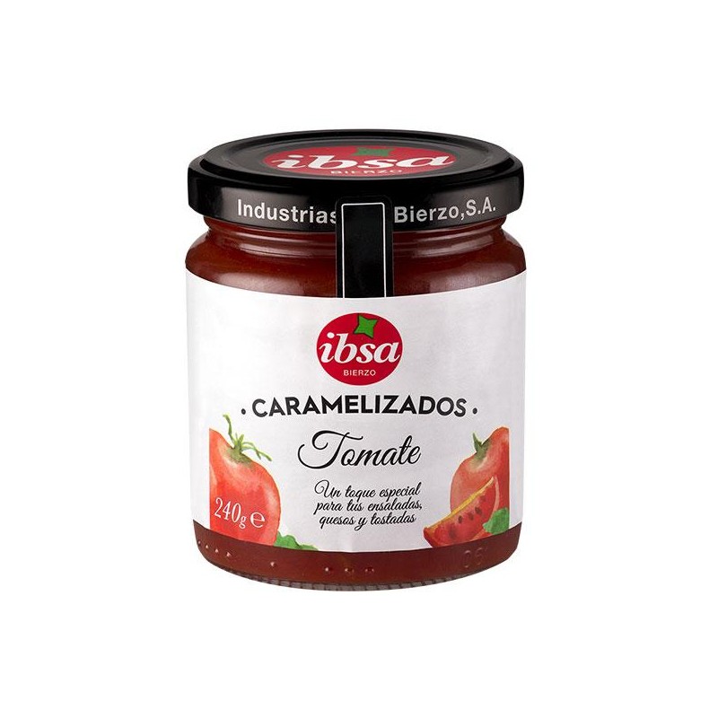 Glas med Karamelliseret Tomat fra Ibsa klar til servering