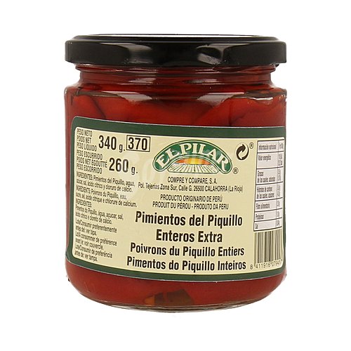 Flotte grillede Piquillo-peberfrugter fra El Pilar i en elegant glassaskse