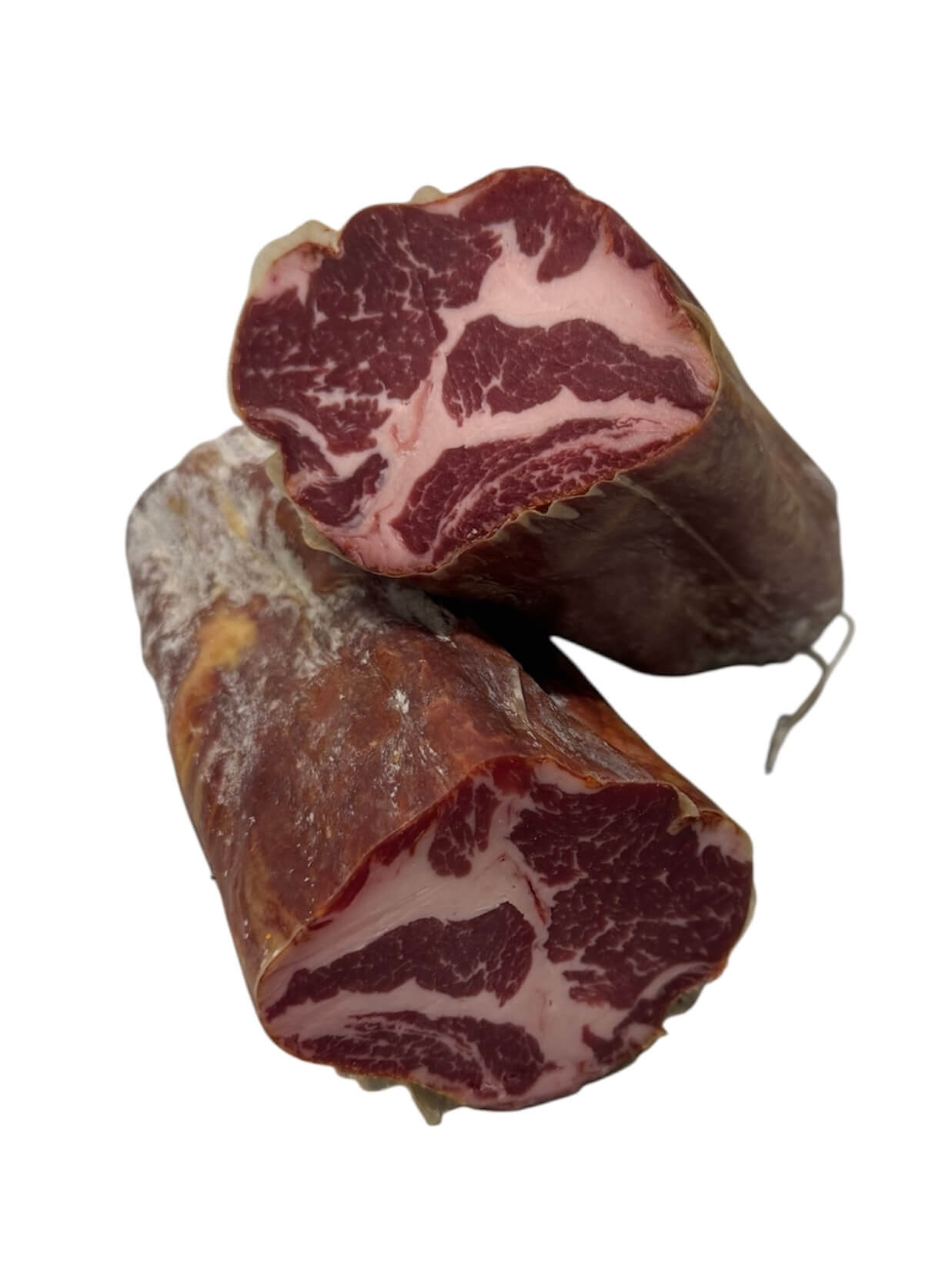 Cabecero de Lomo Duroc skaaret i tynde skiver paa et skaerebraet, klar til servering som tapas eller paalaeg