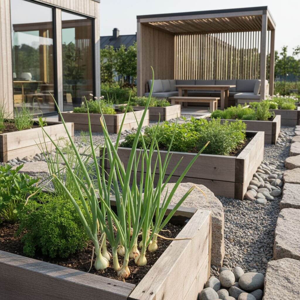 ramsløg i blomsterkasse