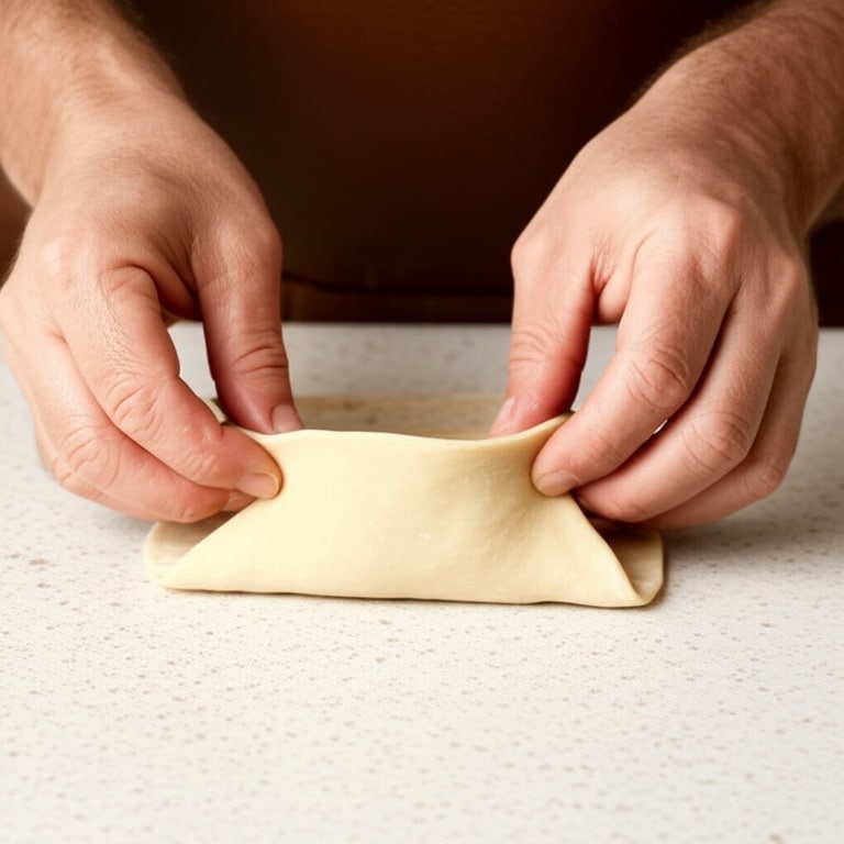 Fold dejen ind over fyldet fra alle sider