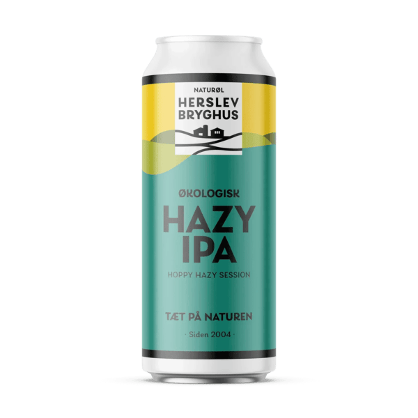 Flaske med tåget Herslev Bryghus Hazy IPA klar til servering