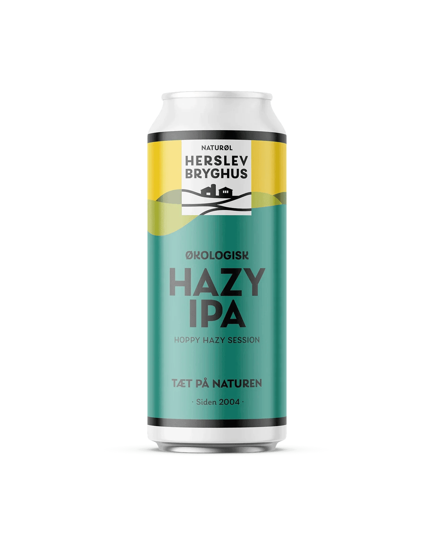 Flaske med tåget Herslev Bryghus Hazy IPA klar til servering