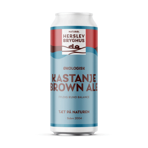 Flaske med Herslev Bryghus Kastanje Brown Ale klar til servering