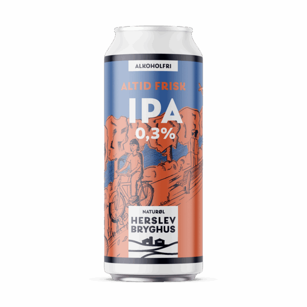 Flaske med Herslev Bryghus Altid Frisk alkoholfri IPA klar til servering