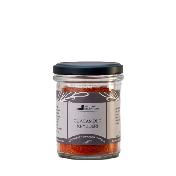 Glas med Guacamole Krydderi blanding fra Vestjyske Delikatesser