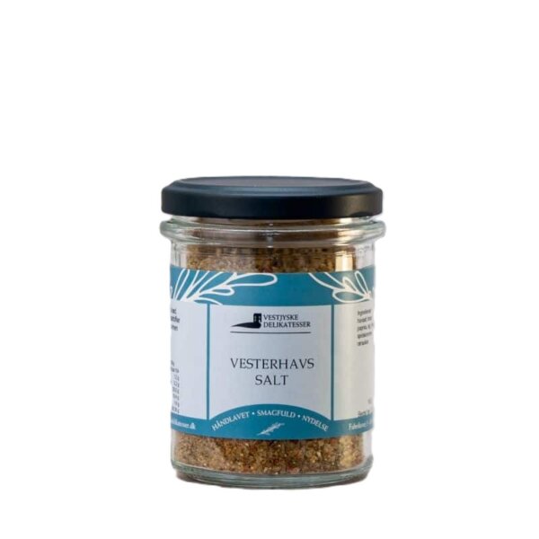 Glas med Vesterhavssalt blanding fra Vestjyske Delikatesser