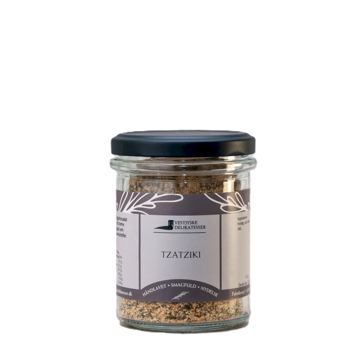 Glas med Tzatziki krydderiblanding med hvidløg fra Vestjyske Delikatesser