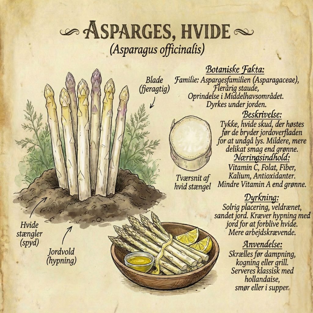 Hvide asparges infographic