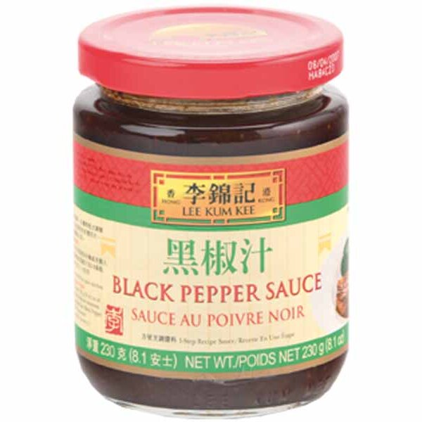Lee Kum Kee black pepper sauce 350 g. i et et glas