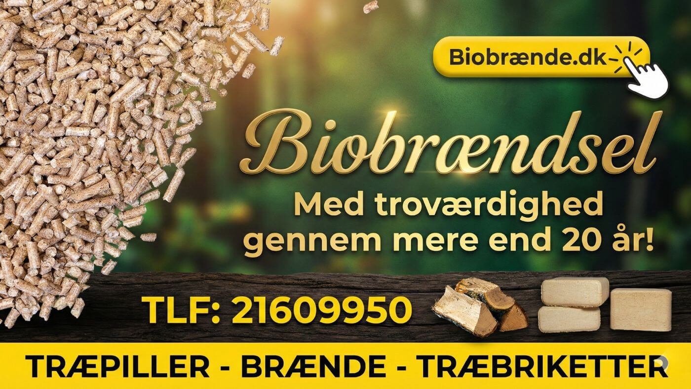 Biobraende banner for brænde og træpiller