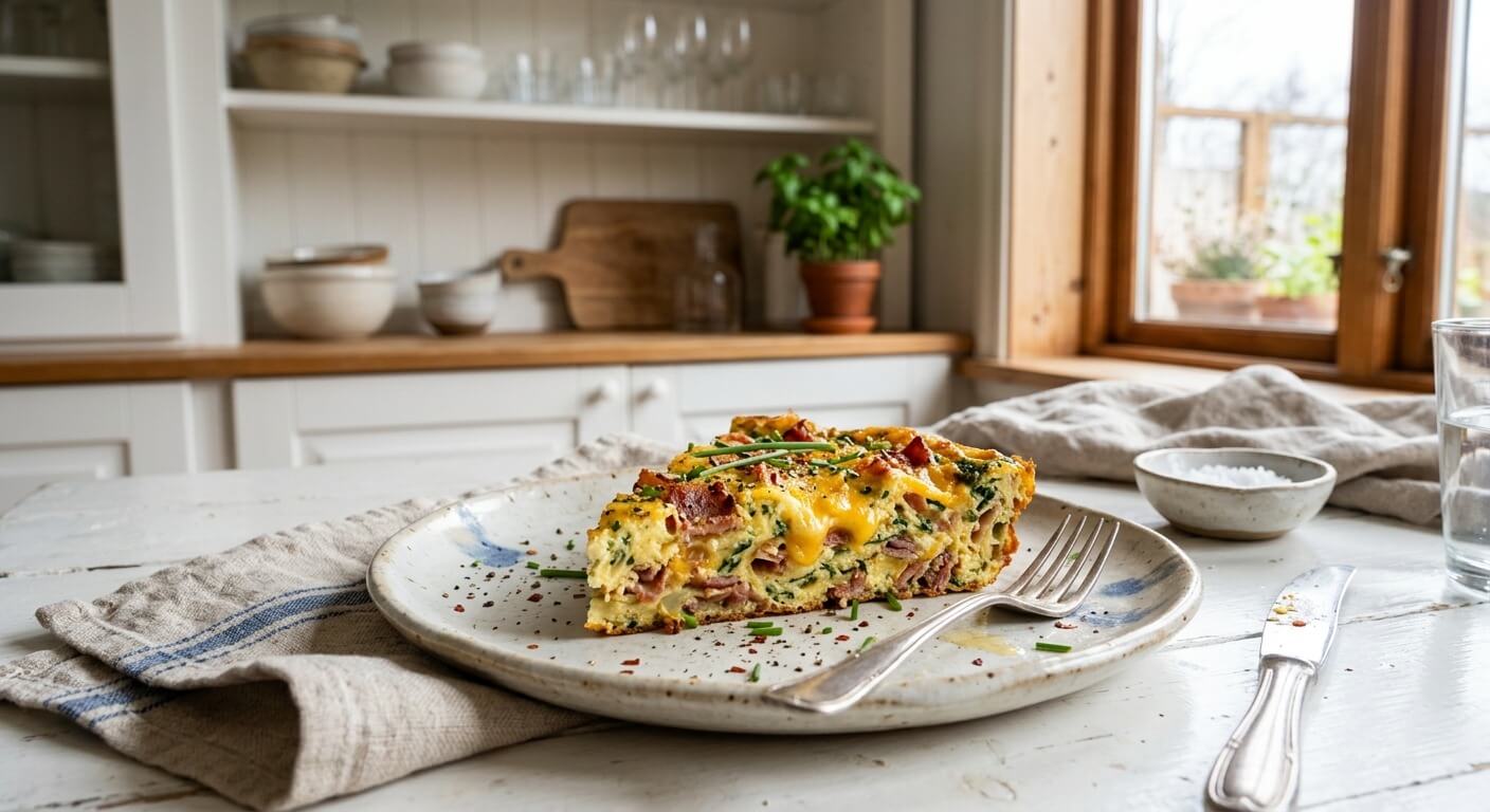 Frittata au bacon et au cheddar à l'airfryer