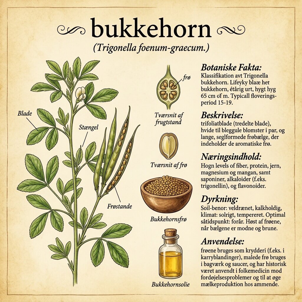 bukkehorn factsheet om Trigonella foenum-graecum