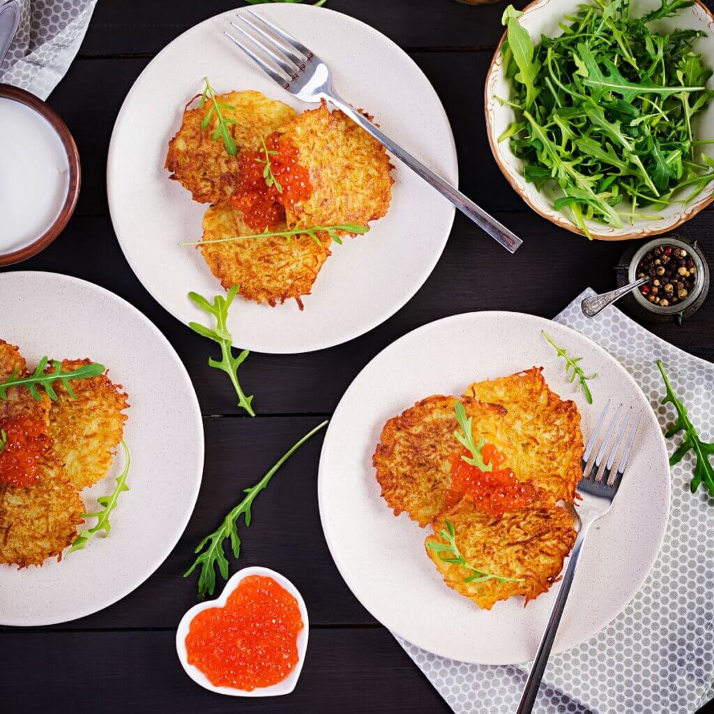 roesti anrettet med kaviar til brunch